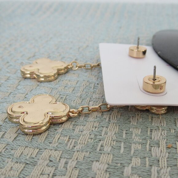 New Chico's No Droop Convertible Stud, Dangle Earrings Gold Orange New w Tags - Picture 5 of 5